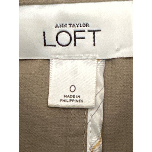 Ann Taylor LOFT Cotton Spandex Khaki Brown Casual Jacket Size 0 - Picture 9 of 14